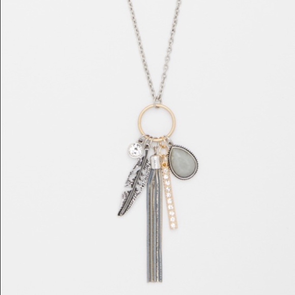 Tassel & Feather Cluster Pendant Necklace Maurices